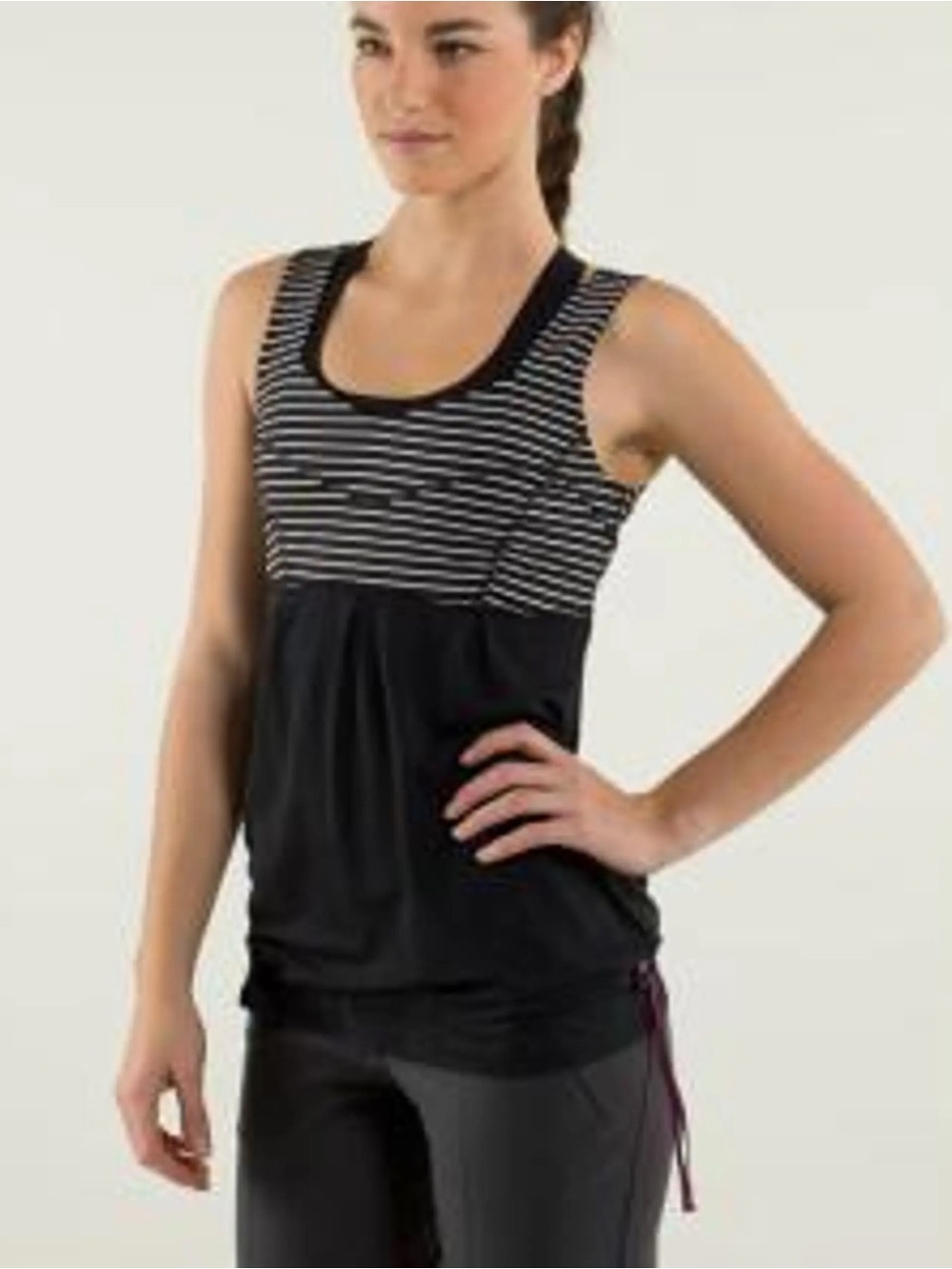 lululemon athletica Aria II Tank Top – Black & White Parallel Stripe – Women’s S